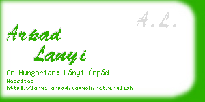 arpad lanyi business card